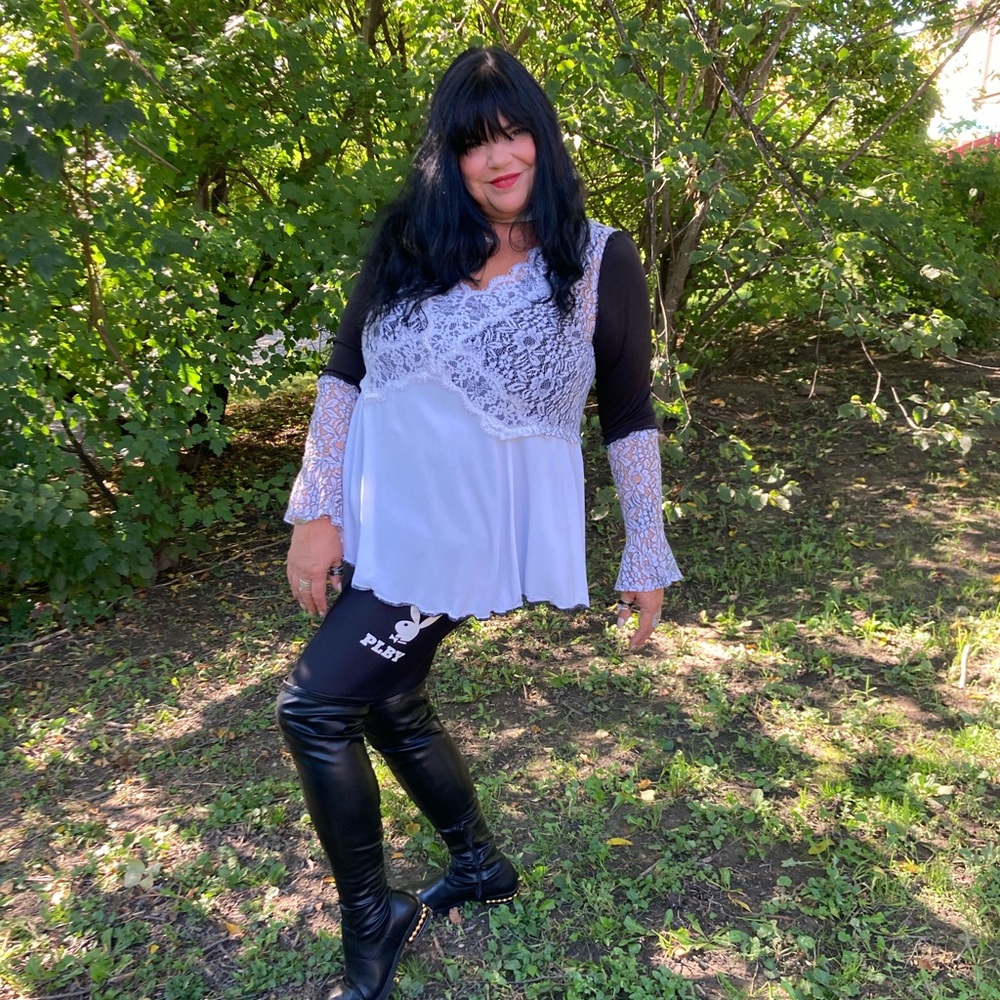 L to 2xl one of a kind up-cycled tunic top